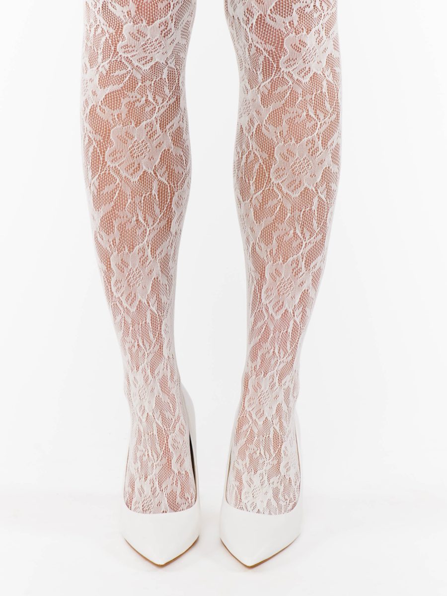 Petit Moments Lace Tights ~ White