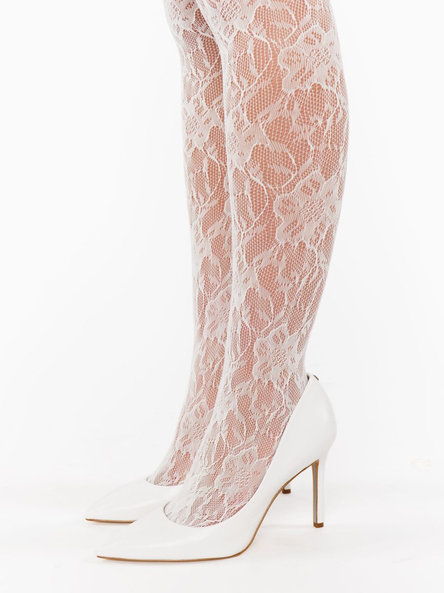 Petit Moments Lace Tights ~ White