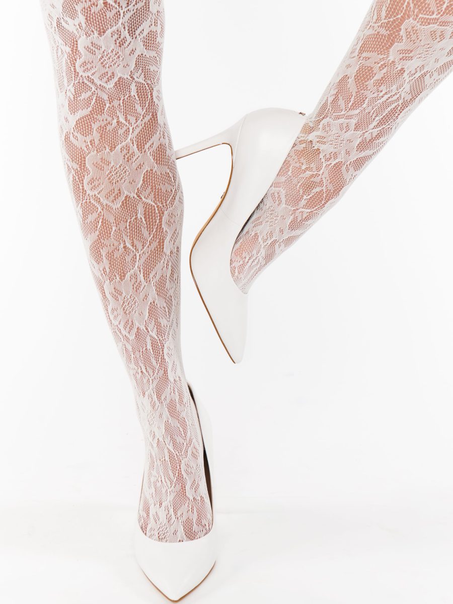Petit Moments Lace Tights ~ White