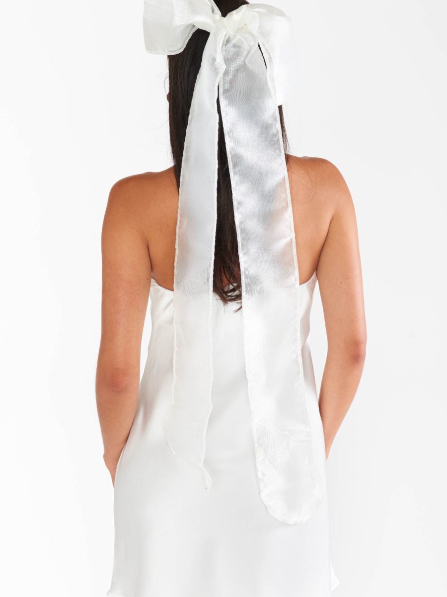 Giant Organza Hair Bow ~ Ivory
