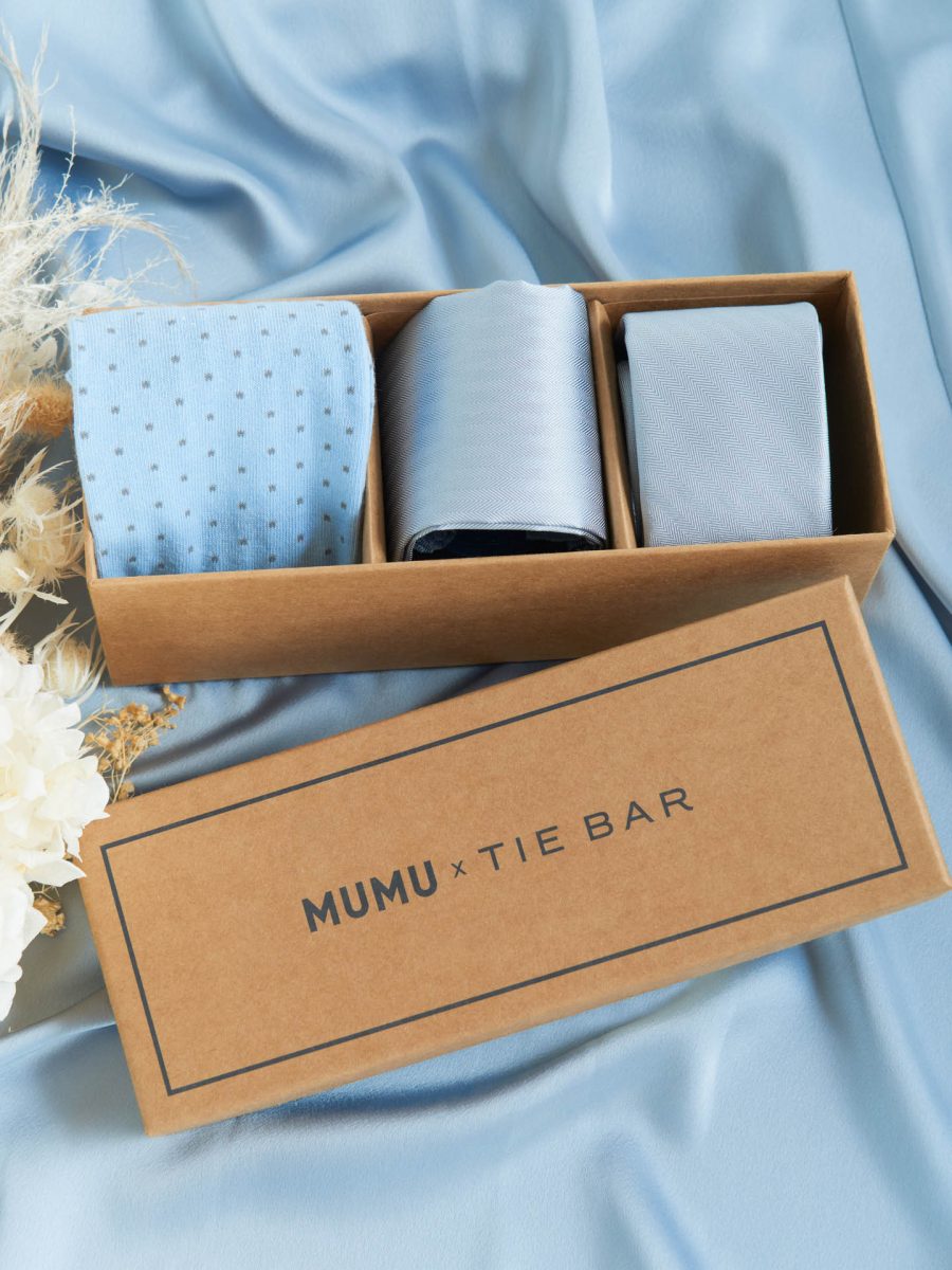 Mumu Weddings x Tie Bar Gift Box ~ Steel Blue Solid