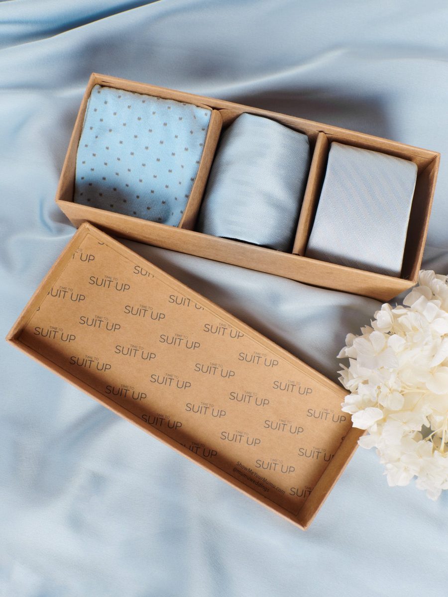 Mumu Weddings x Tie Bar Gift Box ~ Steel Blue Solid
