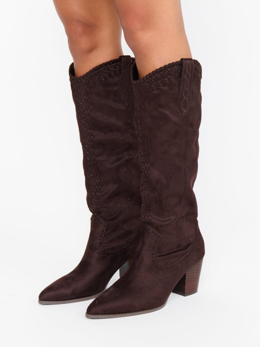 Billini Finley Cowboy Boot ~ Chocolate Suede