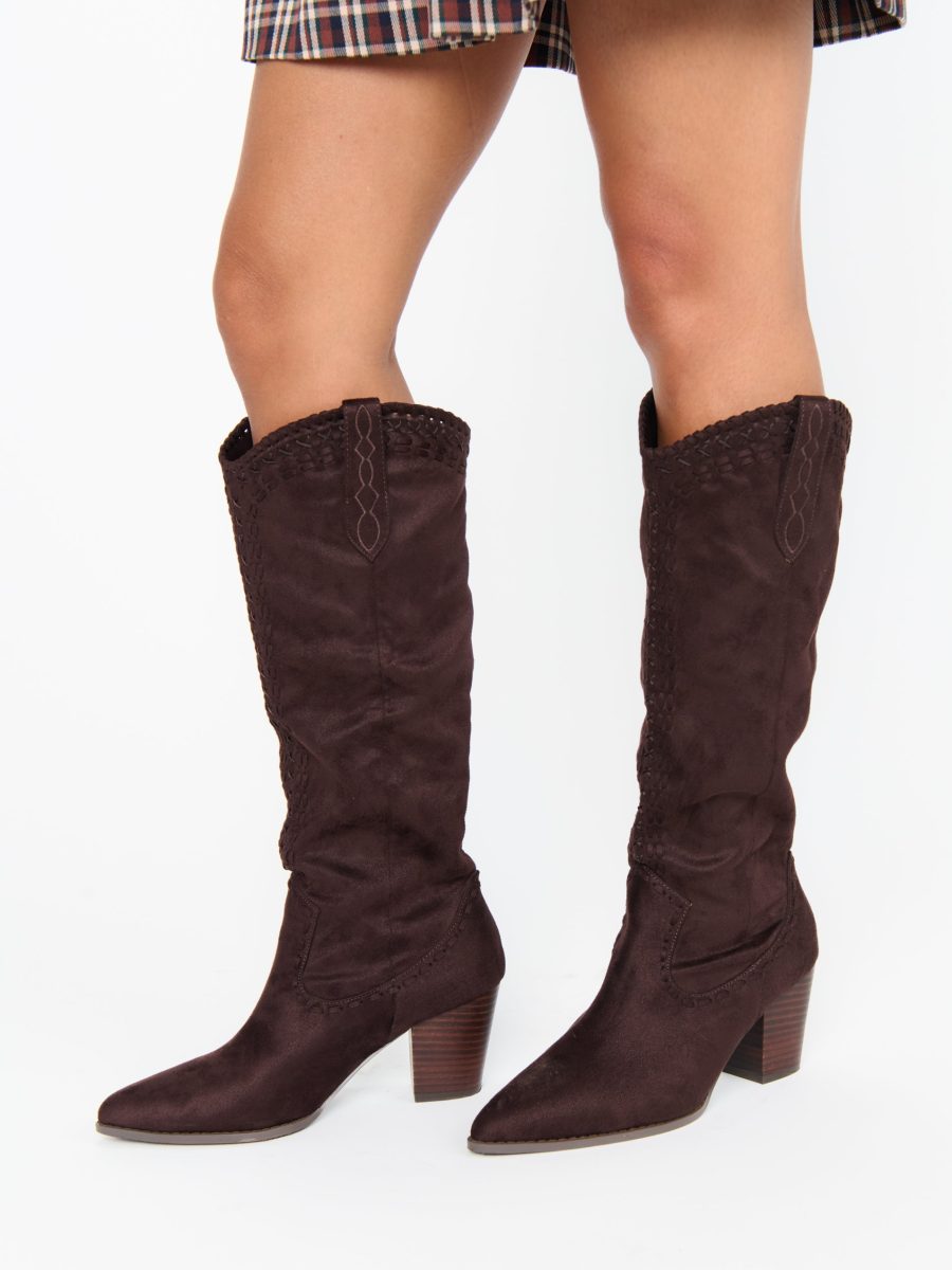 Billini Finley Cowboy Boot ~ Chocolate Suede