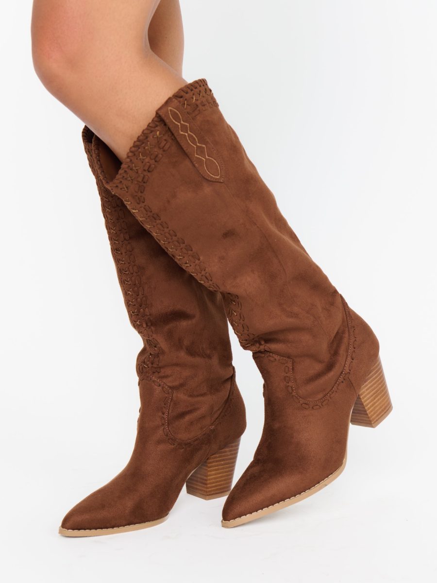 Billini Finley Cowboy Boot ~ Mahogany Suede