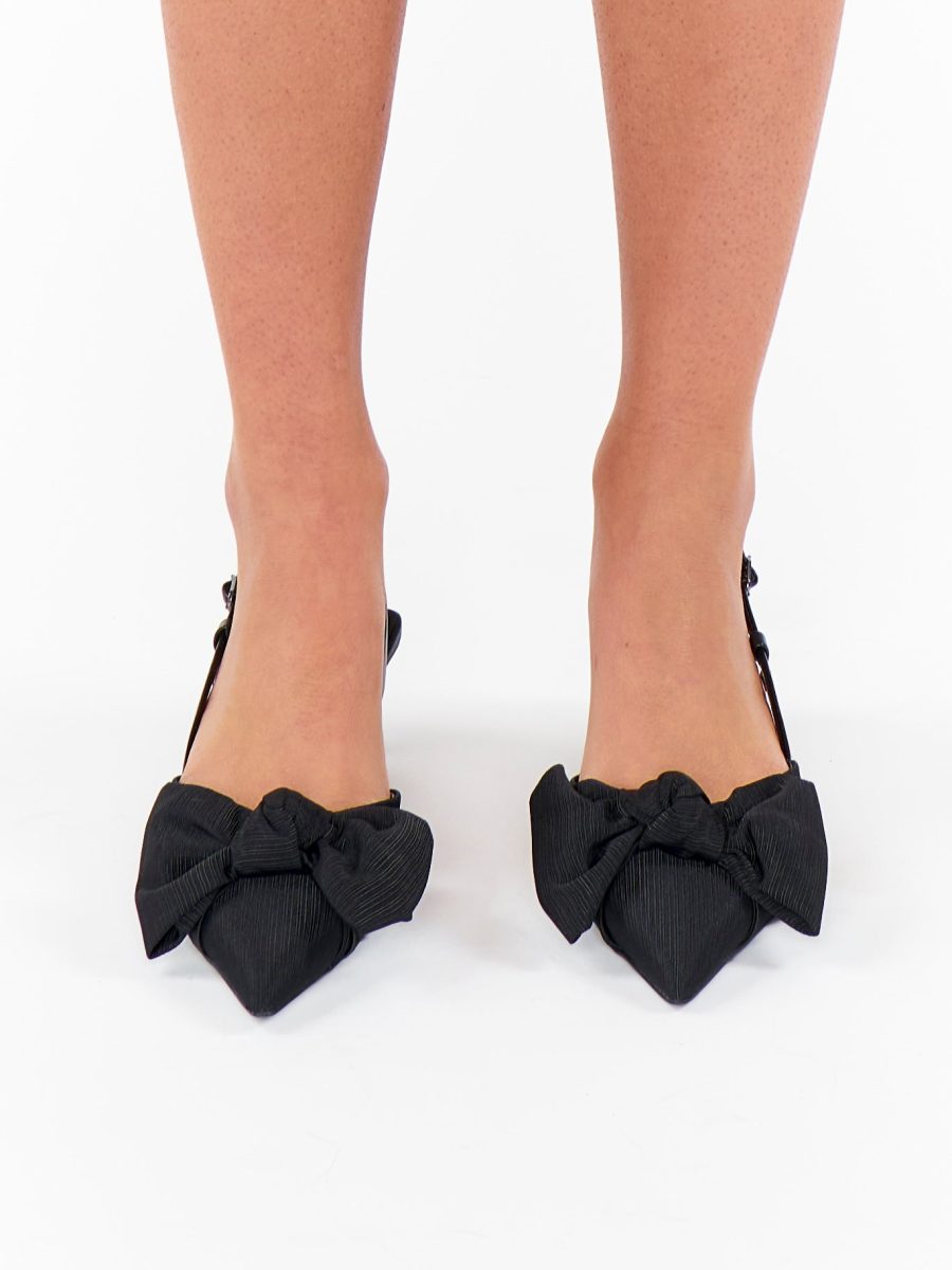 Sam Edelman Treena Bow Slingback Kitten Heel ~ Black