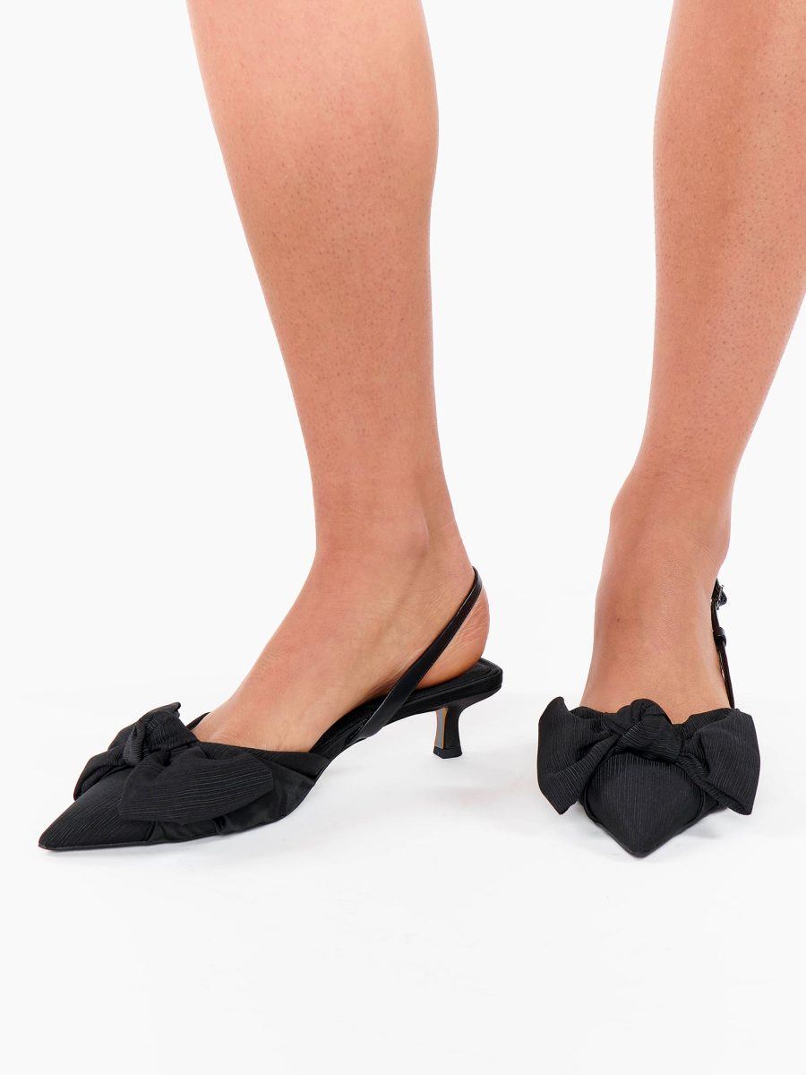Sam Edelman Treena Bow Slingback Kitten Heel ~ Black