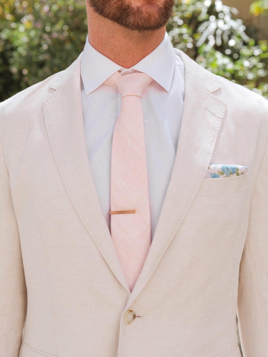 Nico Neck Tie ~ Dusty Blush Linen