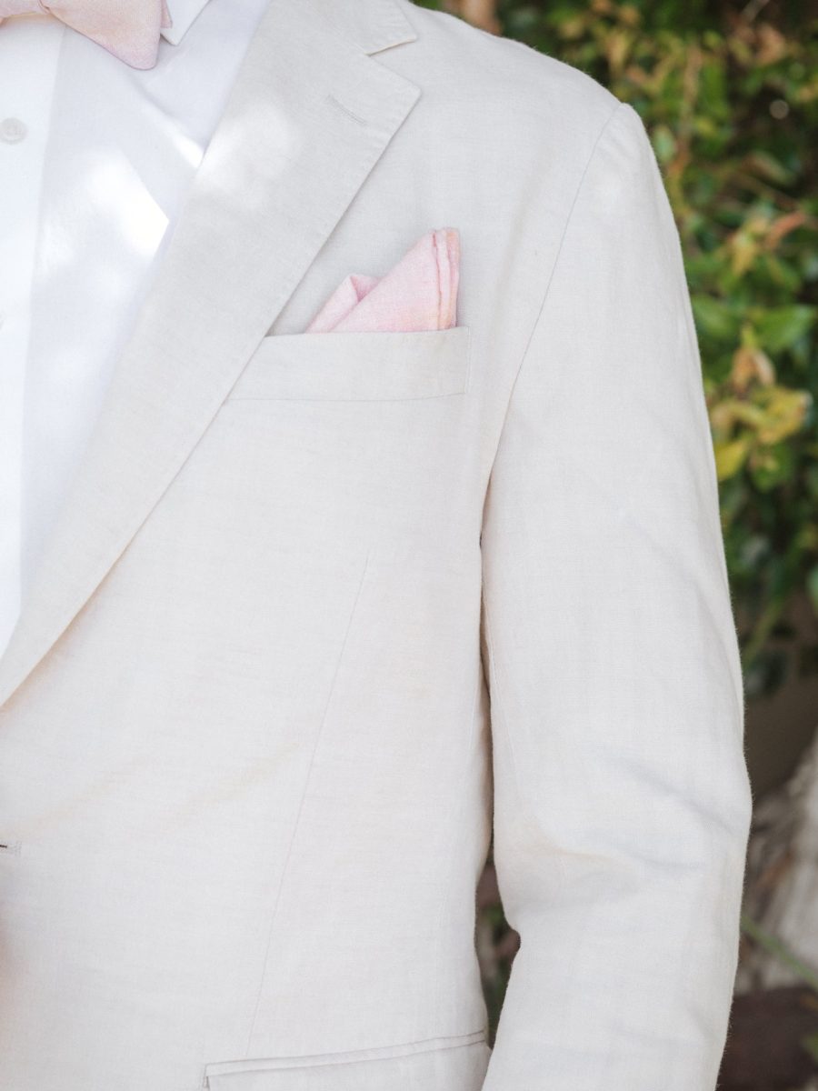 Sam Pocket Square ~ Dusty Blush Linen