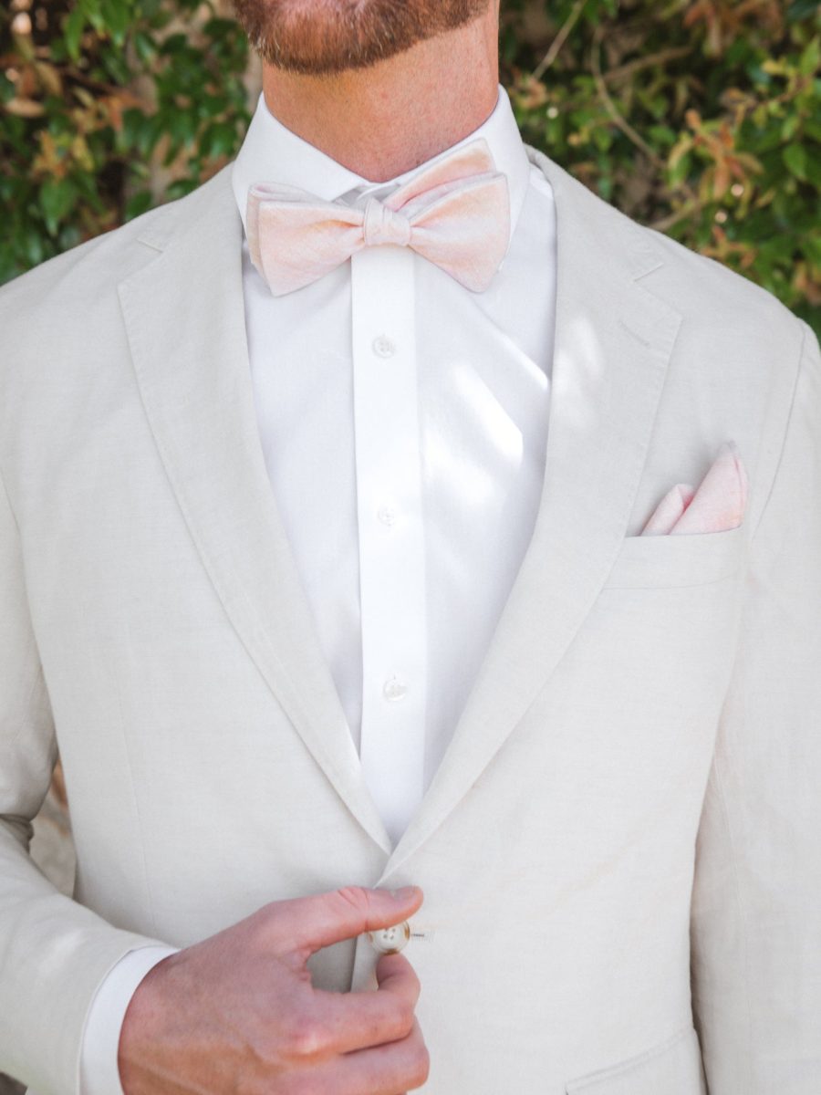 Josh Bow Tie ~ Dusty Blush Linen