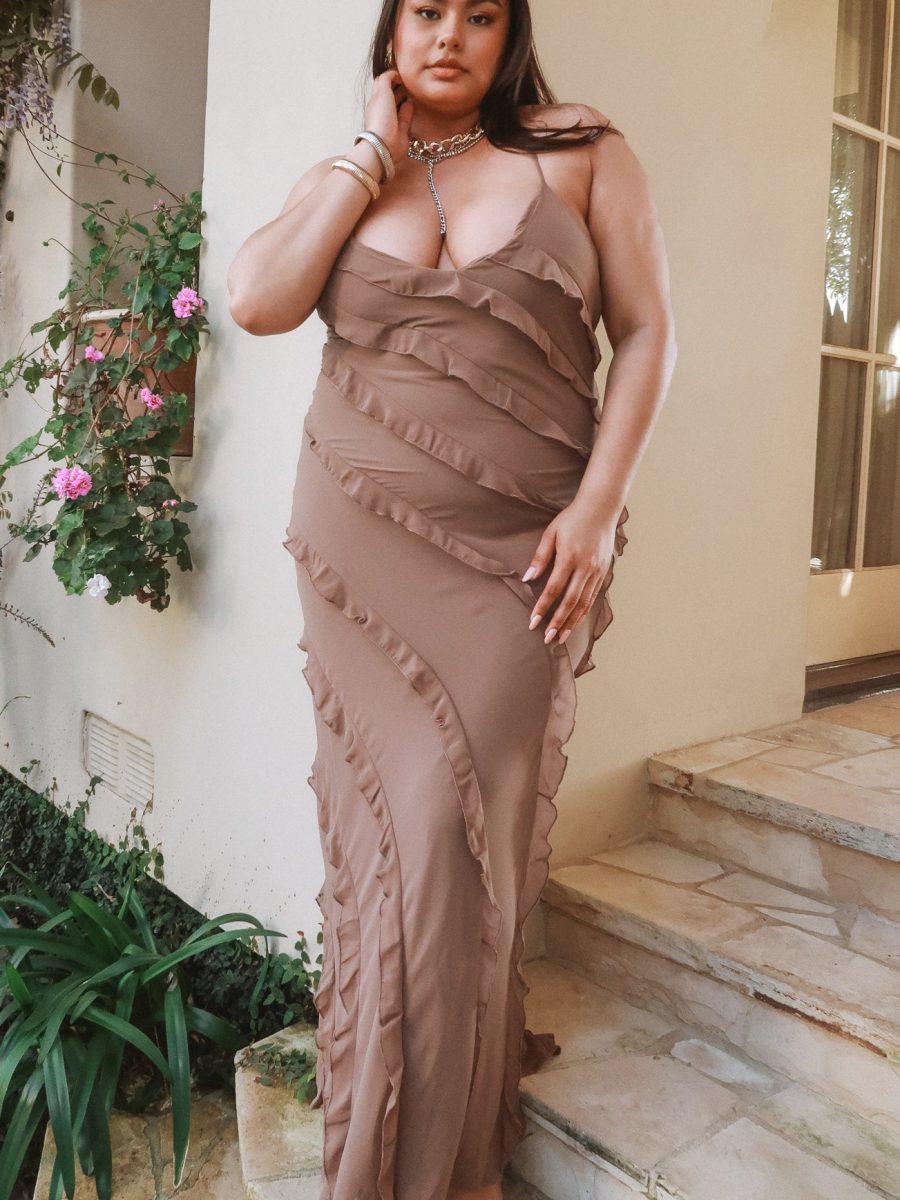 Romance Ruffle Dress ~ Dune Chiffon