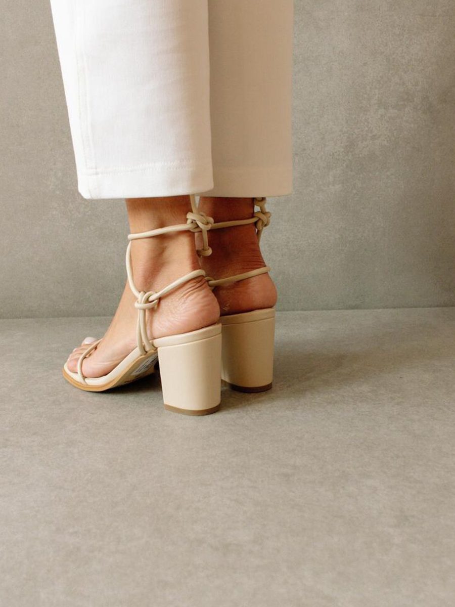 Alohas Grace Wrap Up Heel ~ Corn Ivory