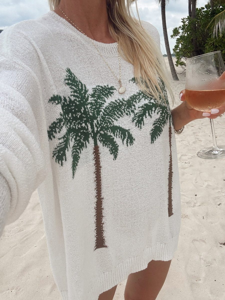 Woodsy Sweater ~ Palm Tree Graphic Knit
