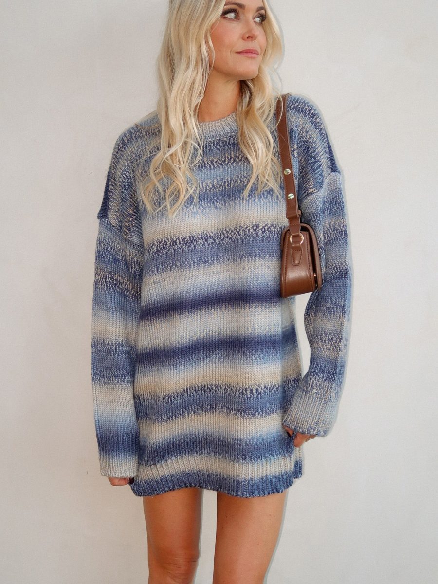 Canyon Tunic Sweater ~ Midnight Blue Knit