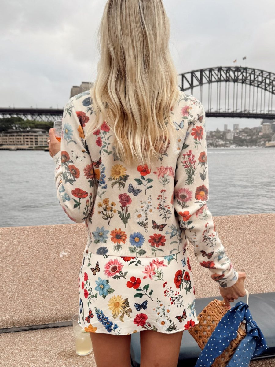 Cafe Cardigan ~ French Floral Knit