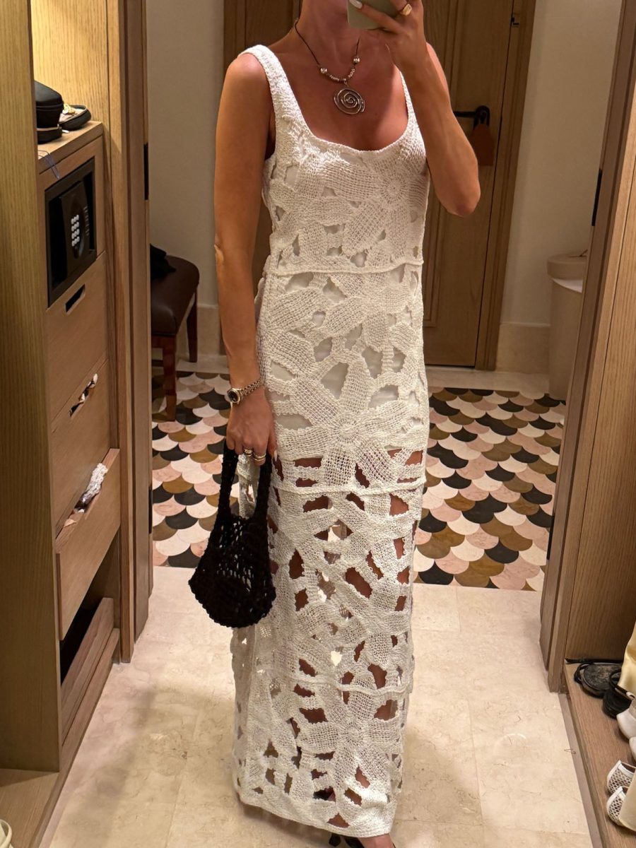 Lani Maxi Dress ~ White Bloom Crochet