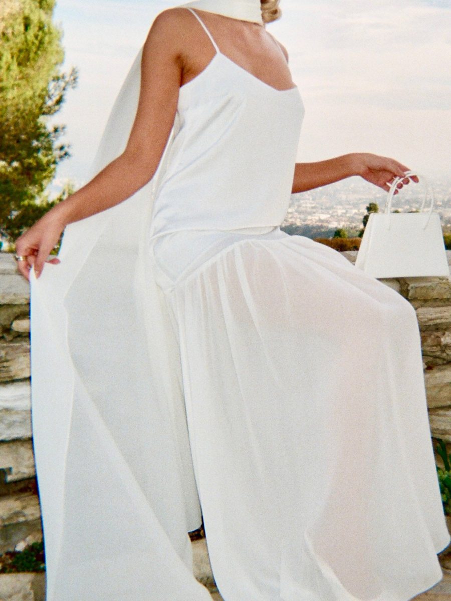 Dalia Maxi Dress ~ Ivory Luxe Satin