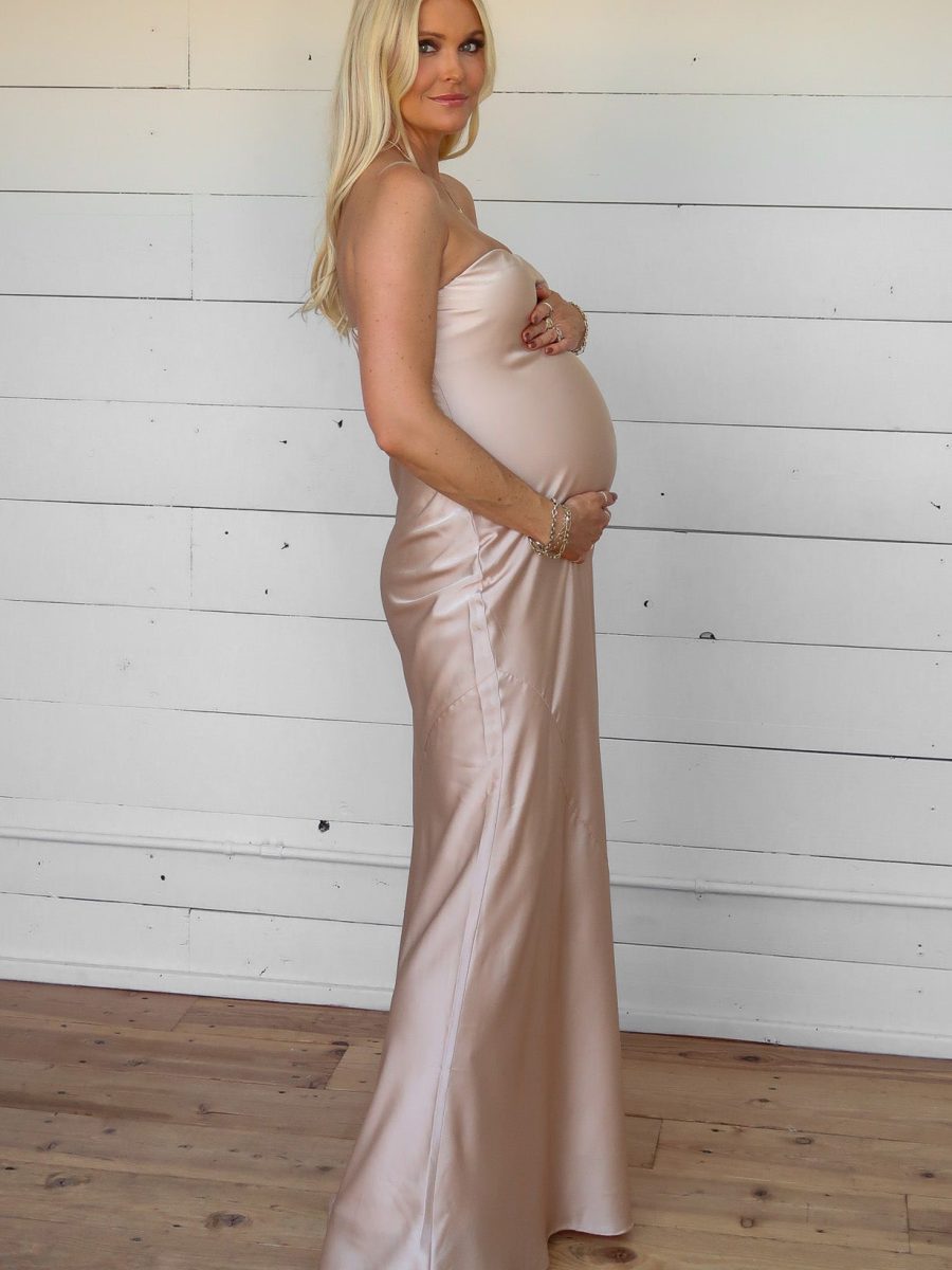Taylor Tube Maxi Dress ~ Champagne Luxe Satin