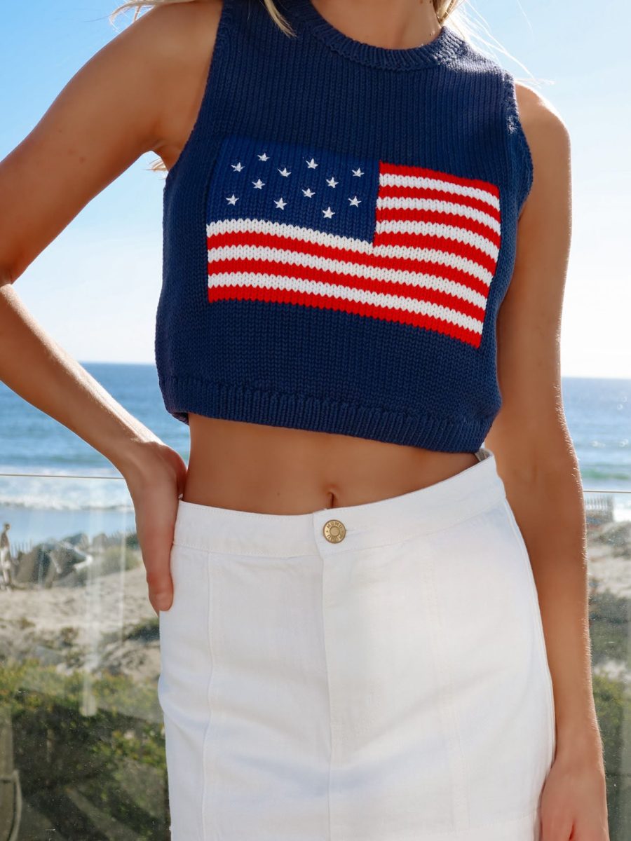 Milo Tank ~ Navy Flag Knit