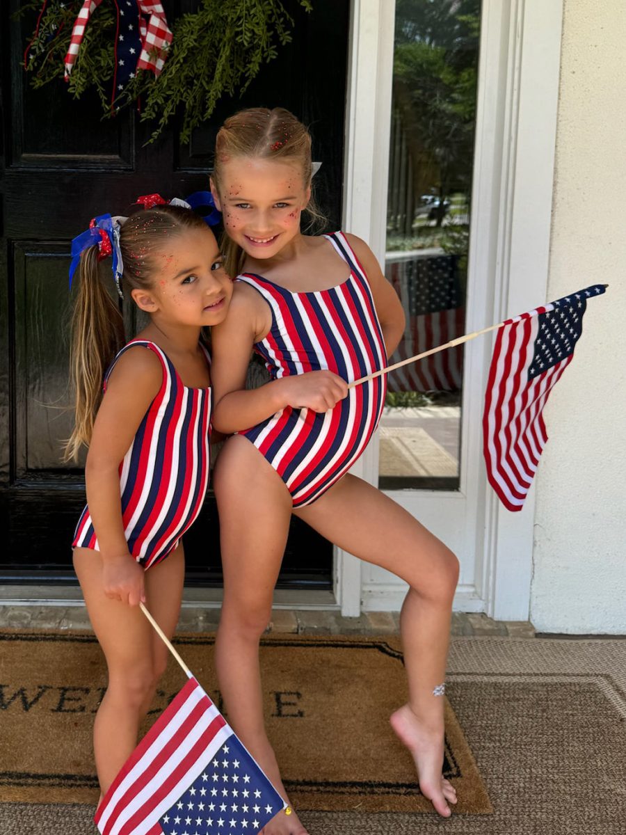 The Little Ribbed One Piece ~ Americana Stripe Micro Rib