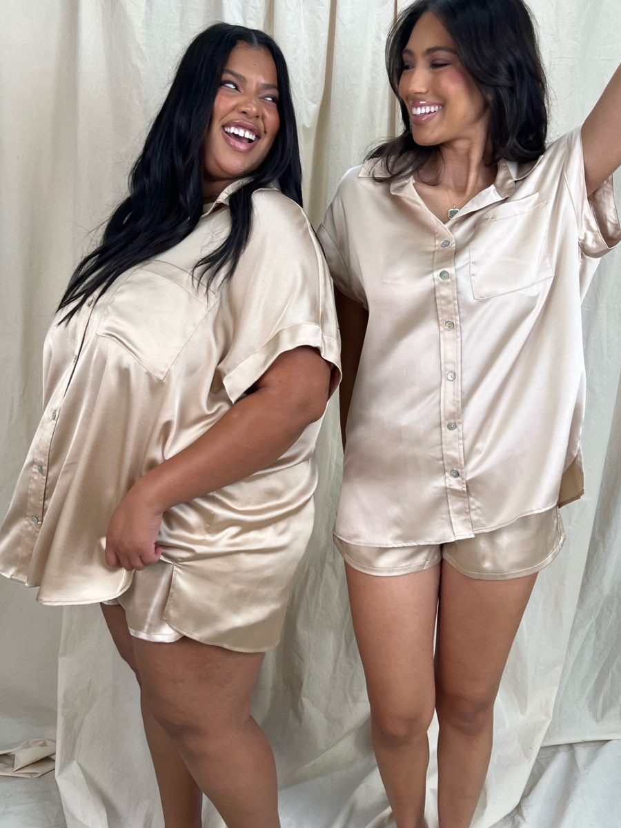 Glam Time Shorts ~ Champagne Luxe Satin