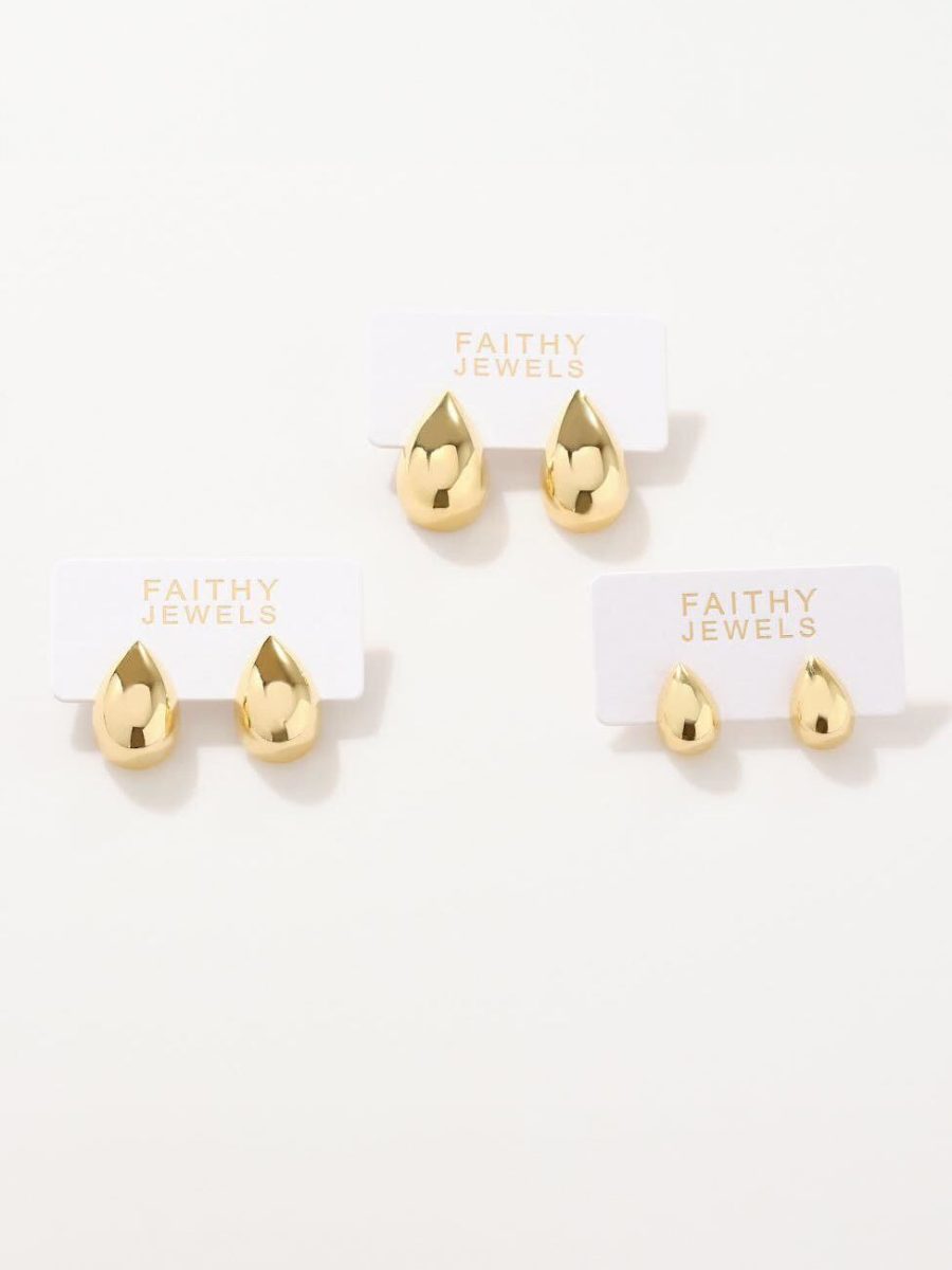 Faithy Jewels Large Teardrop Earring ~ Gold
