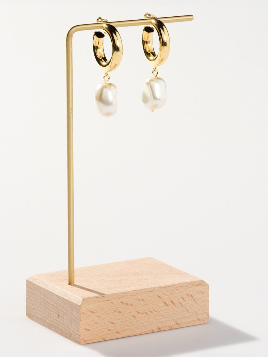 Faithy Jewels Ivy Hoops ~ Gold/Pearl