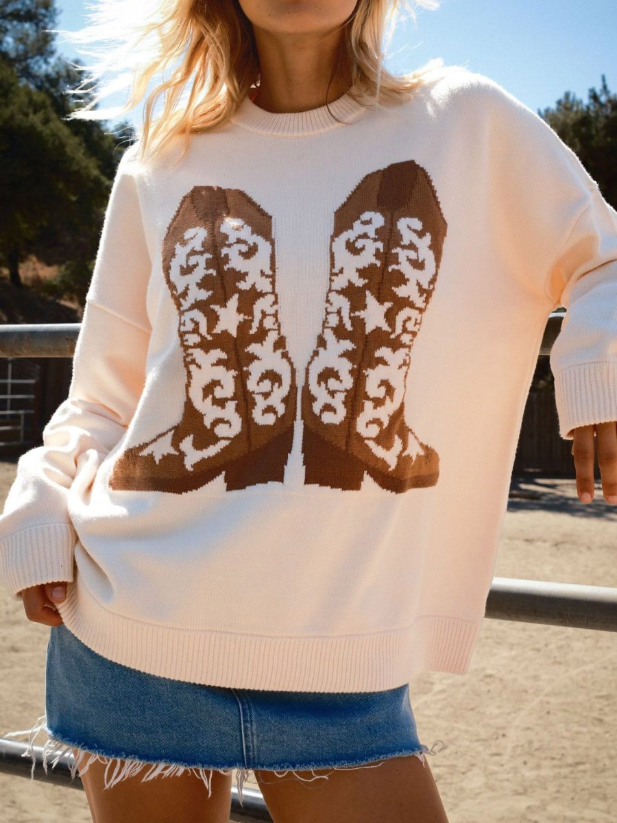 Stay Awhile Sweater ~ Cowboy Boot Knit