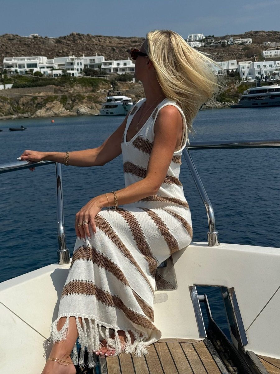Havana Coverup ~ Sand Dollar Stripe Crochet