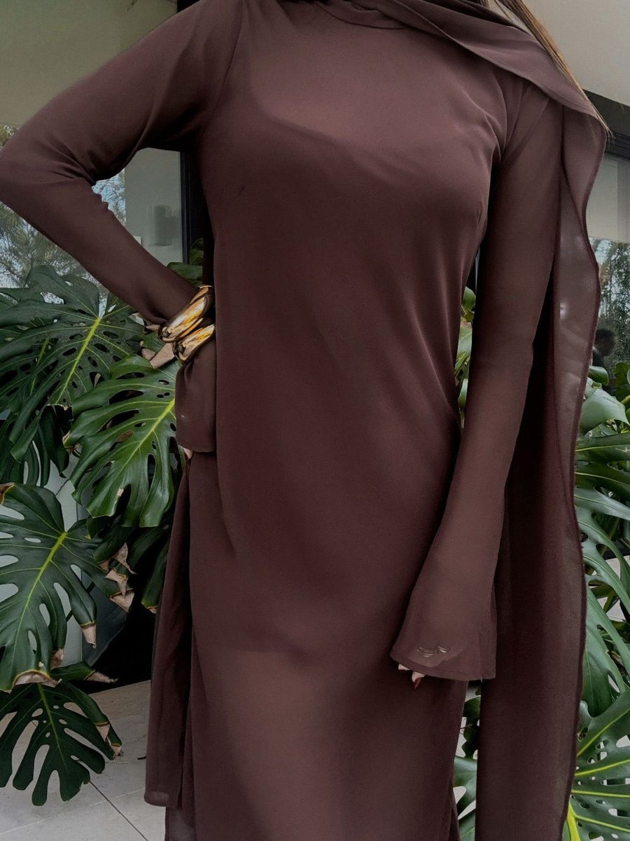 Brandi Maxi Dress ~ Chocolate Chiffon