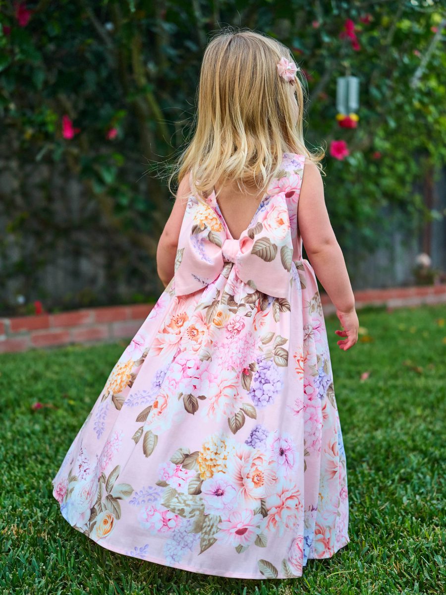 Flower Girl Dress ~ Powder Pink Blooms Taffeta
