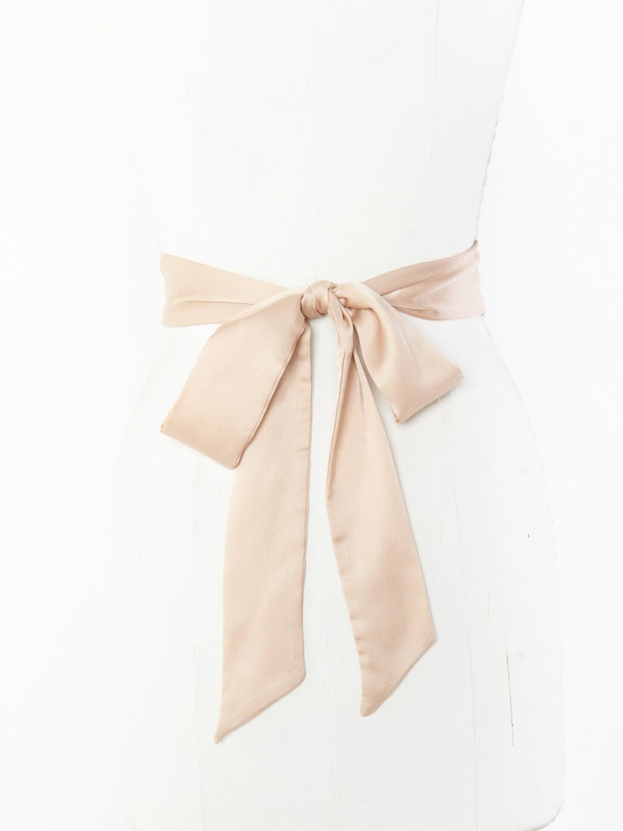 Bridesmaid Sash ~ Champagne Luxe Satin