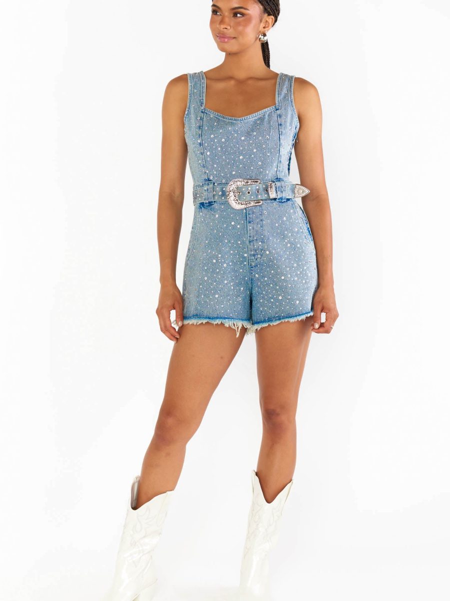 Spears Romper ~ Embellished Indigo