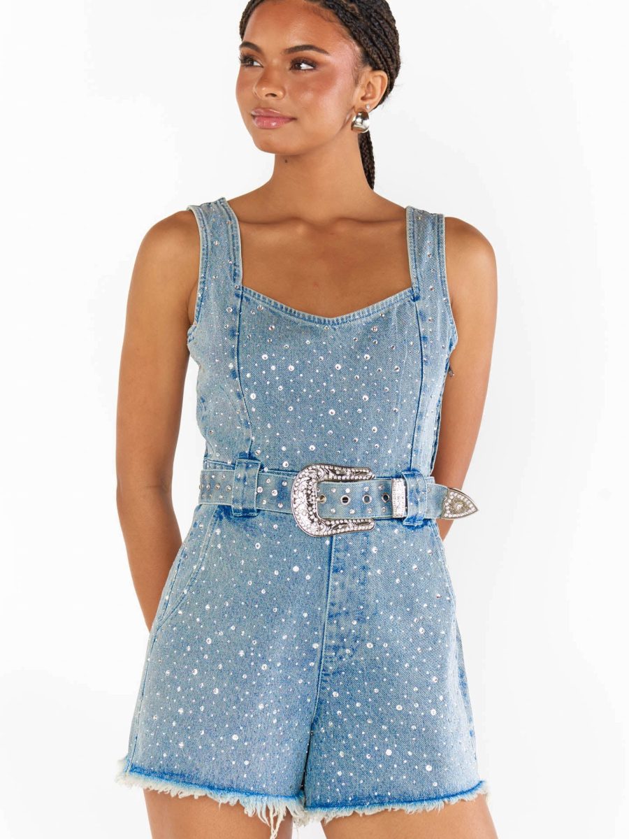 Spears Romper ~ Embellished Indigo