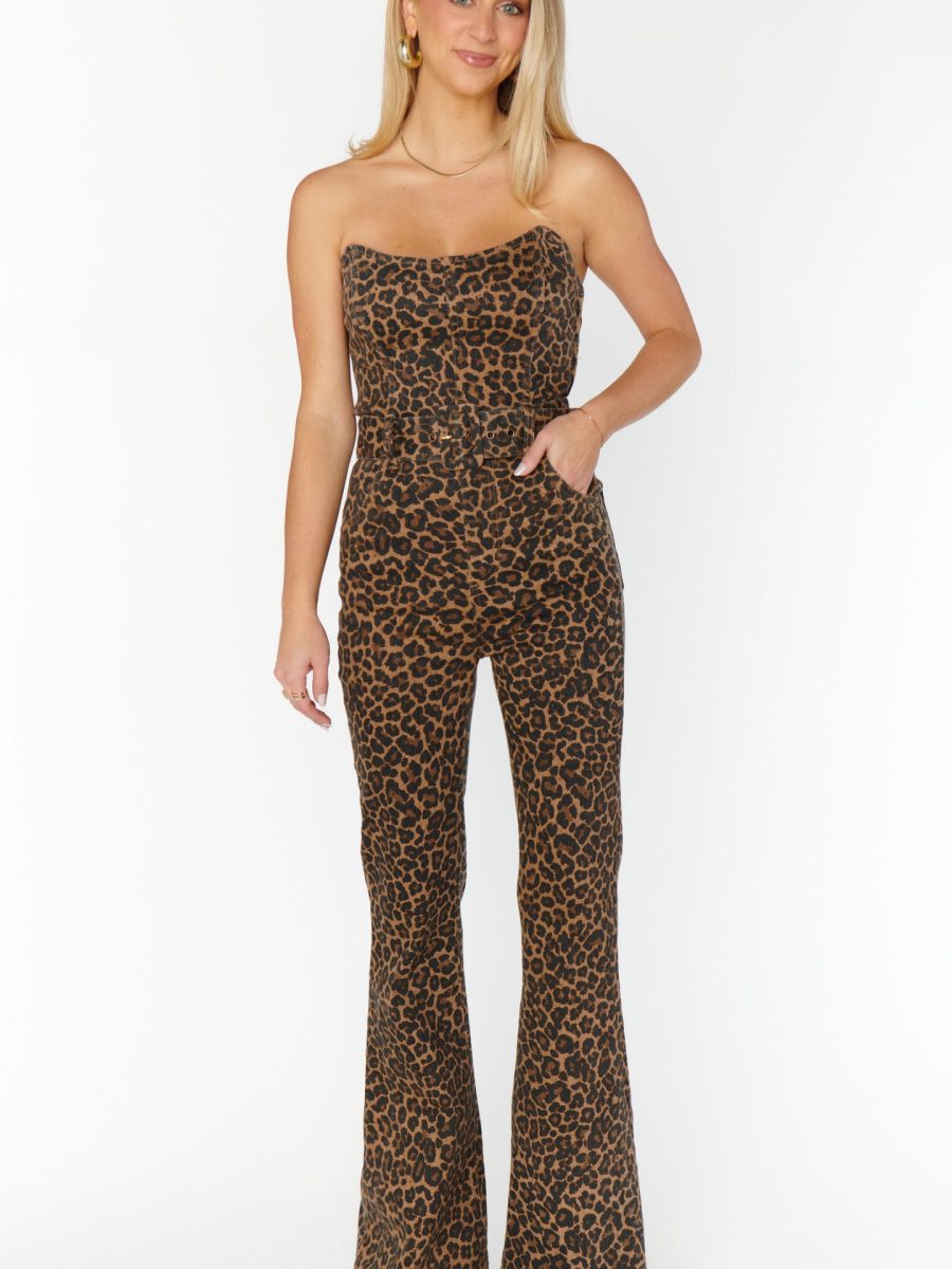 Santa Fe Jumpsuit ~ Leopard Latte Denim