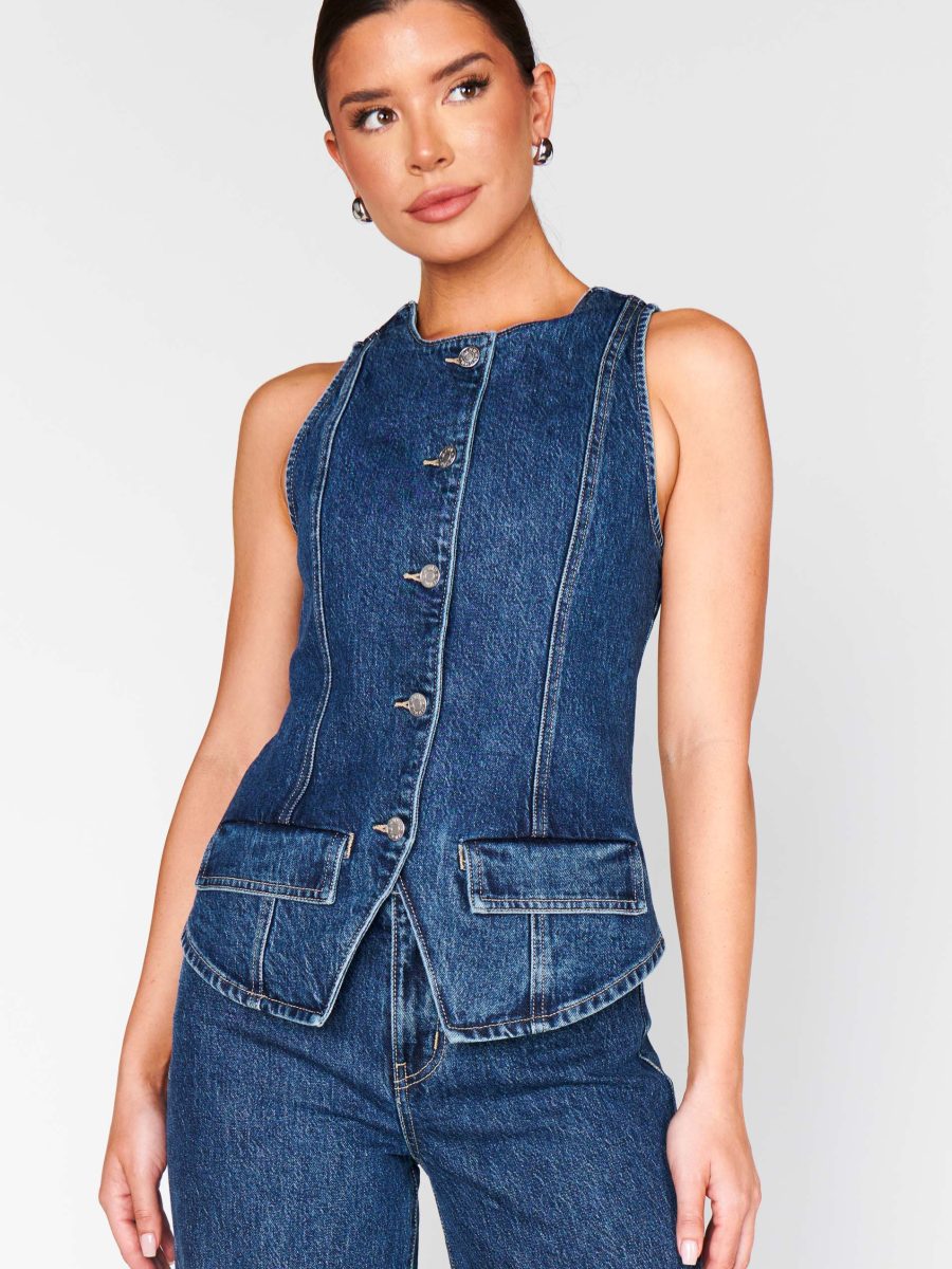 Midland Vest Top ~ Deep Well Indigo