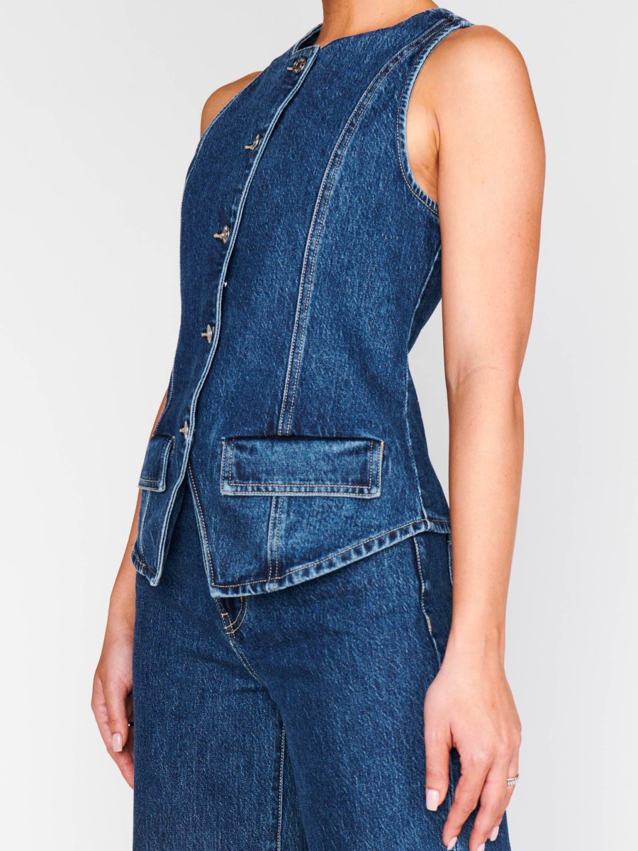 Midland Vest Top ~ Deep Well Indigo