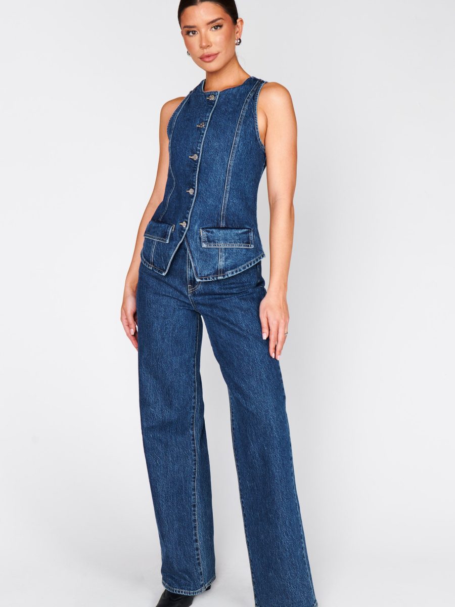 Midland Vest Top ~ Deep Well Indigo