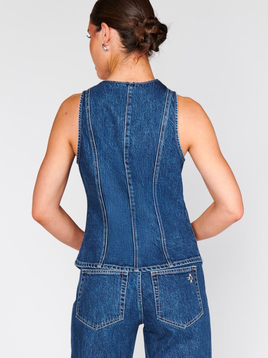 Midland Vest Top ~ Deep Well Indigo