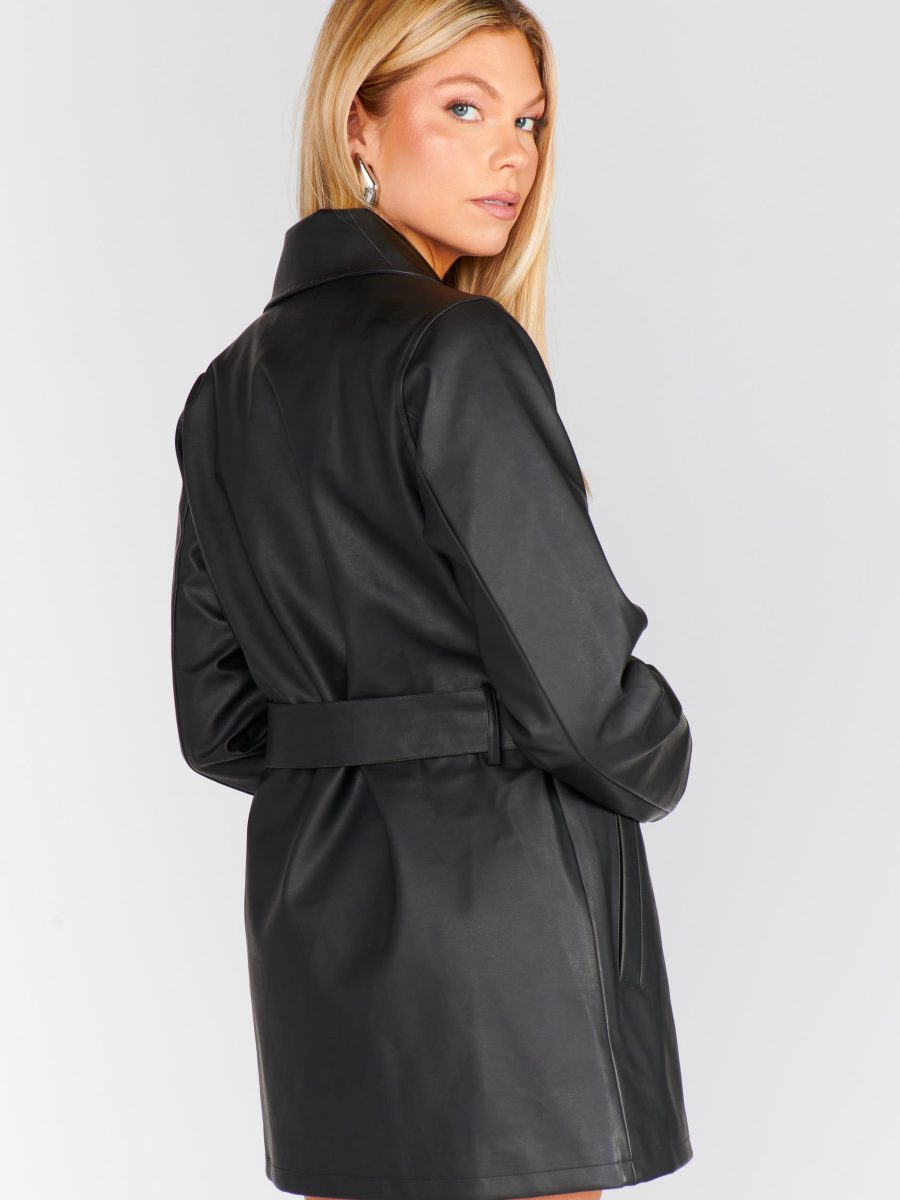 Stapleton Mini Dress ~ Caviar Faux Leather