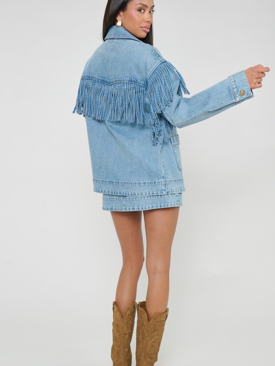 Ojai Fringe Jacket ~ Jet Stream Blue