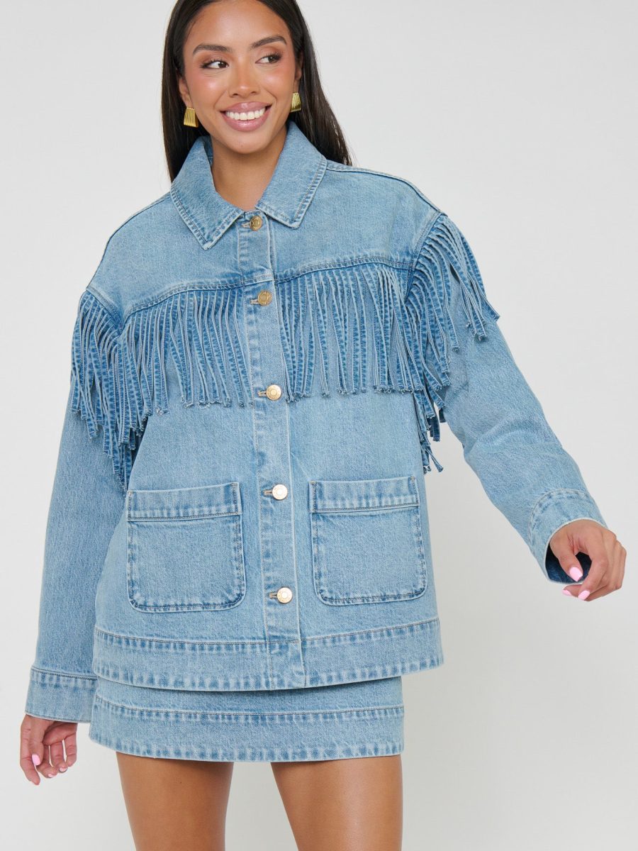 Ojai Fringe Jacket ~ Jet Stream Blue
