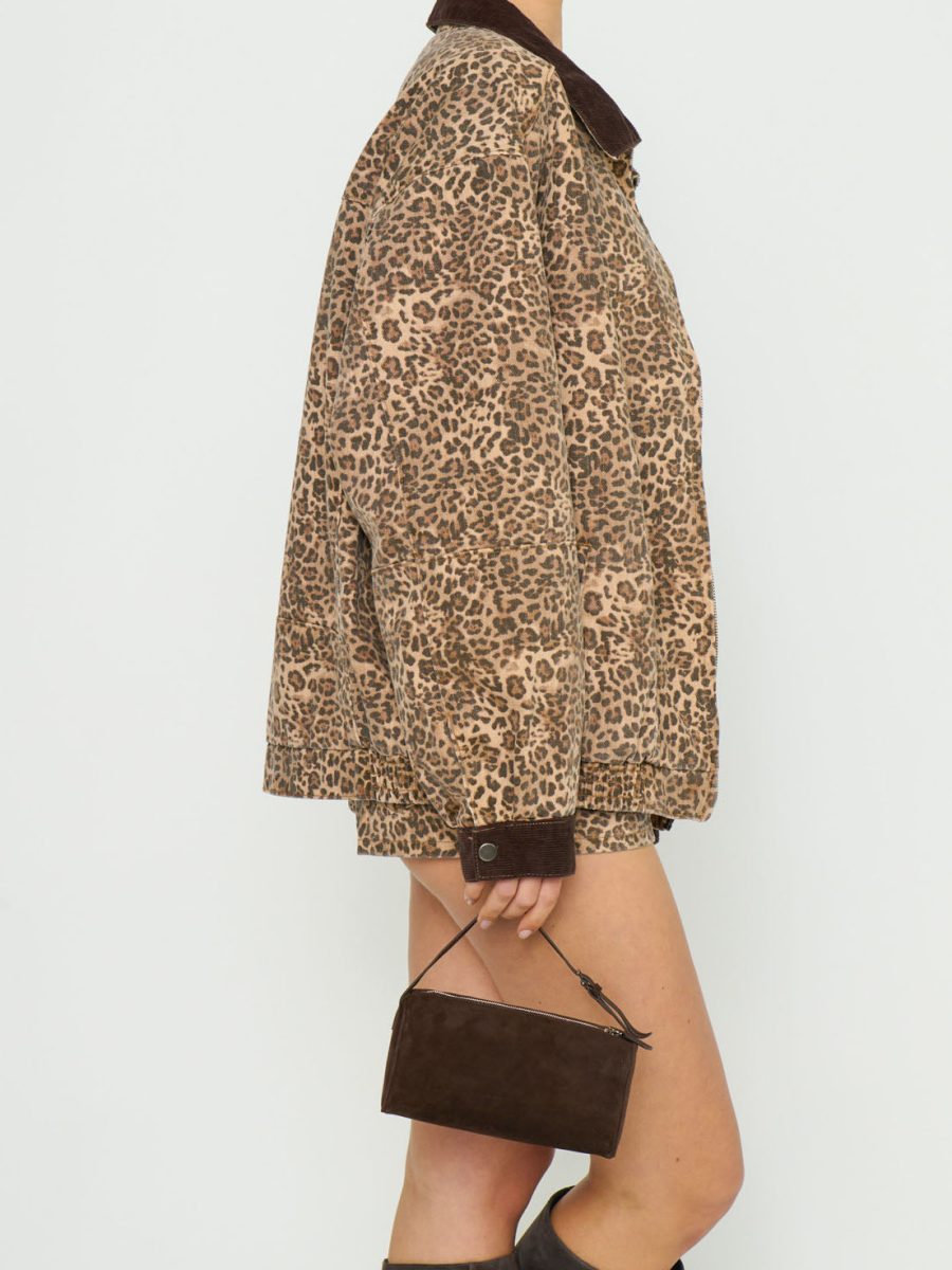 Carter Bomber Jacket ~ Mod Leopard Denim
