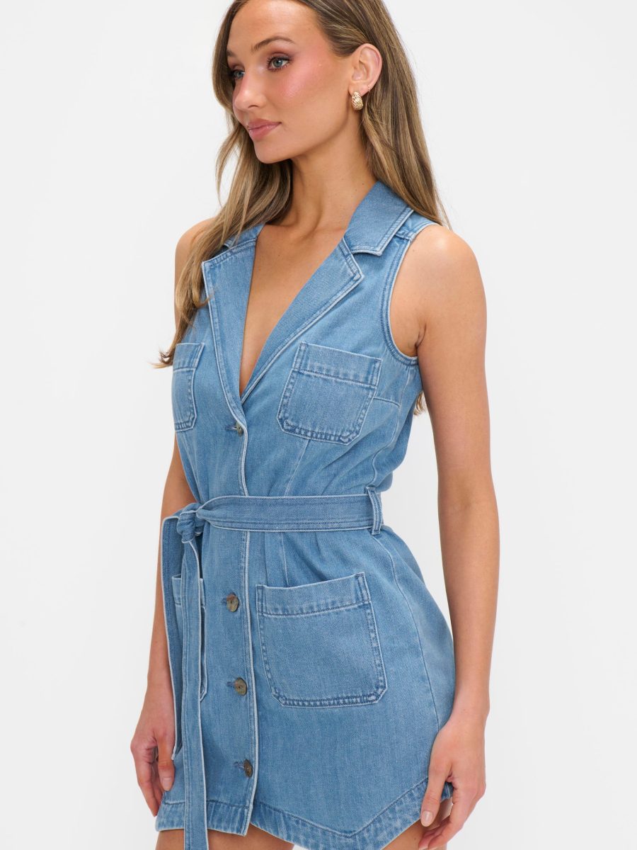 Fairfield Vest Dress ~ Gusty Blue