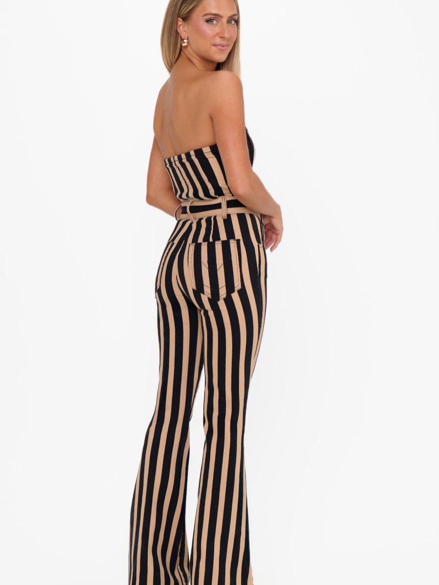 Santa Fe Jumpsuit ~ Sepia Stripe Denim