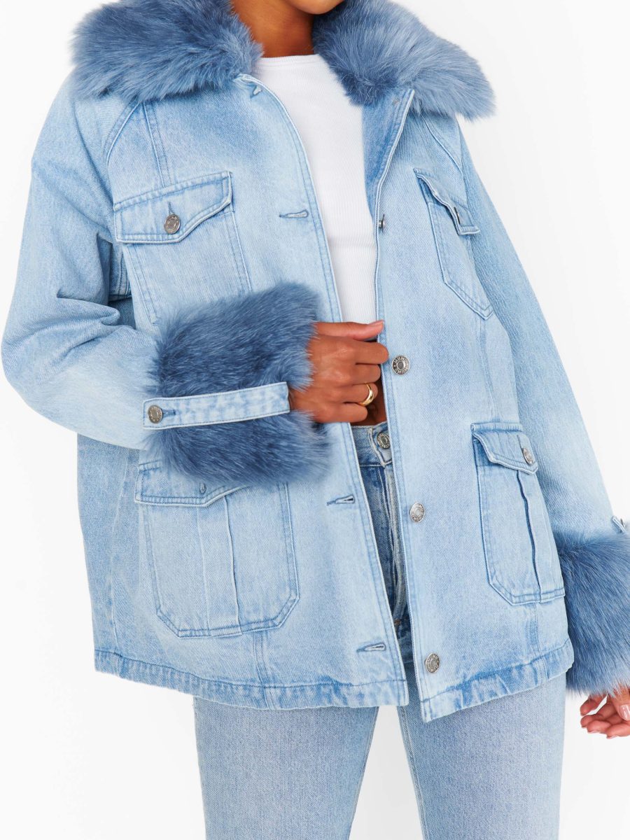 Copenhagen Jacket ~ Drift Indigo with Blue Faux Fur