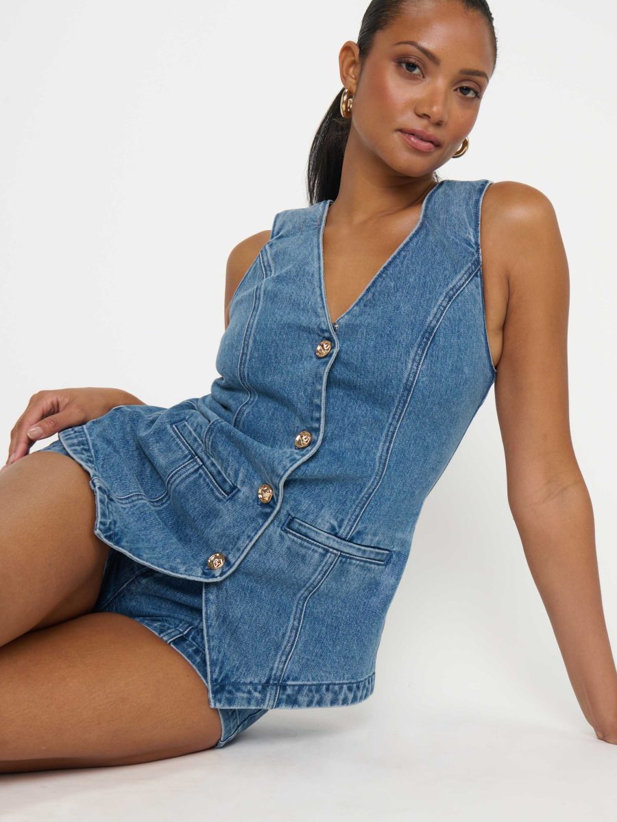 Venture Out Romper ~ Ripple Indigo