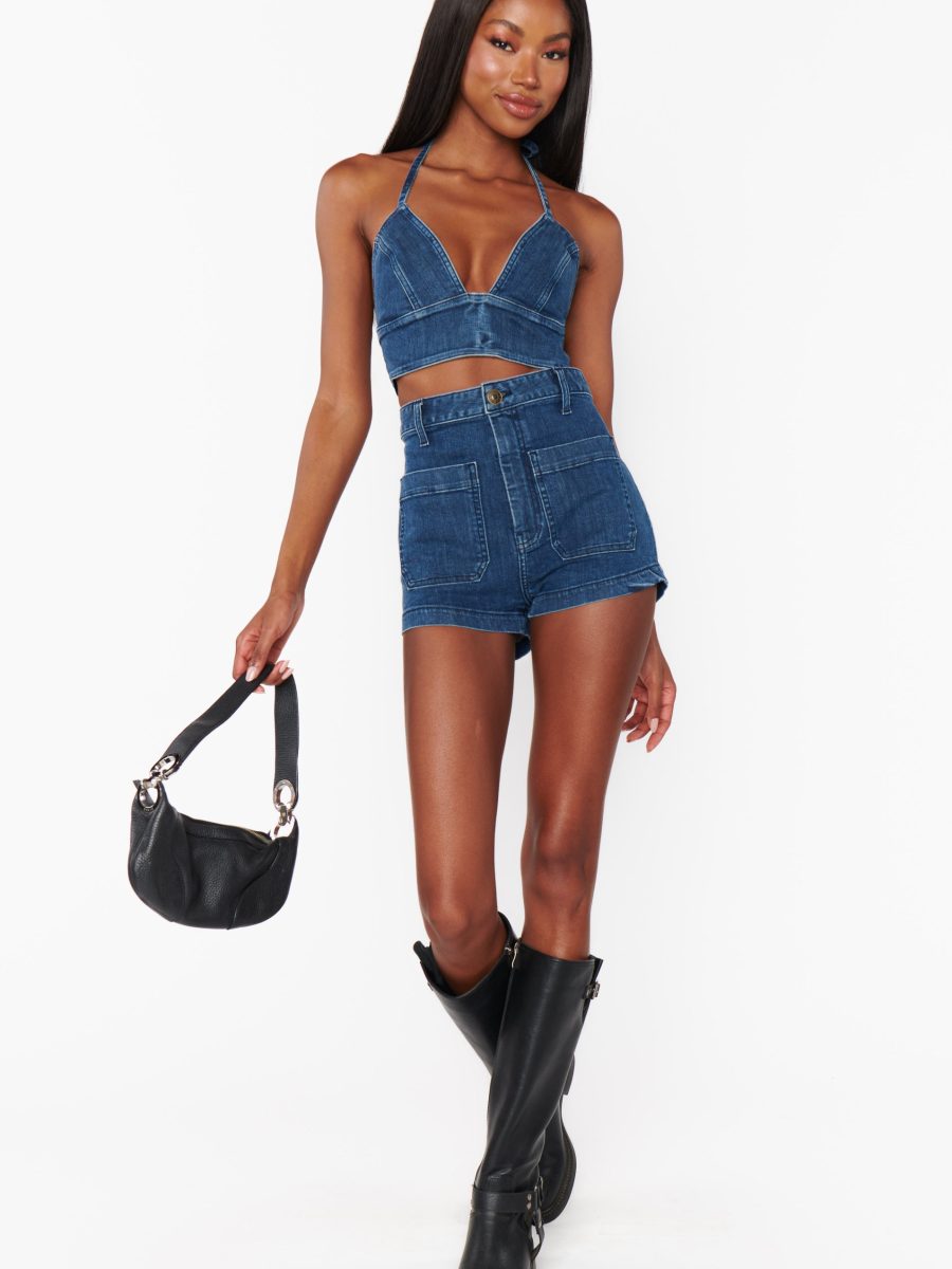 Palm Springs Top ~ Moonlit Blue