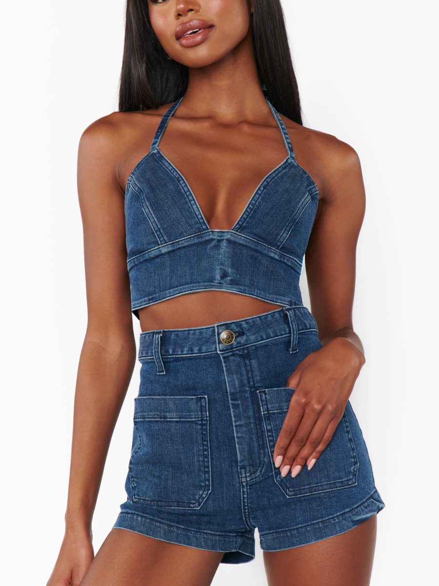 Palm Springs Top ~ Moonlit Blue