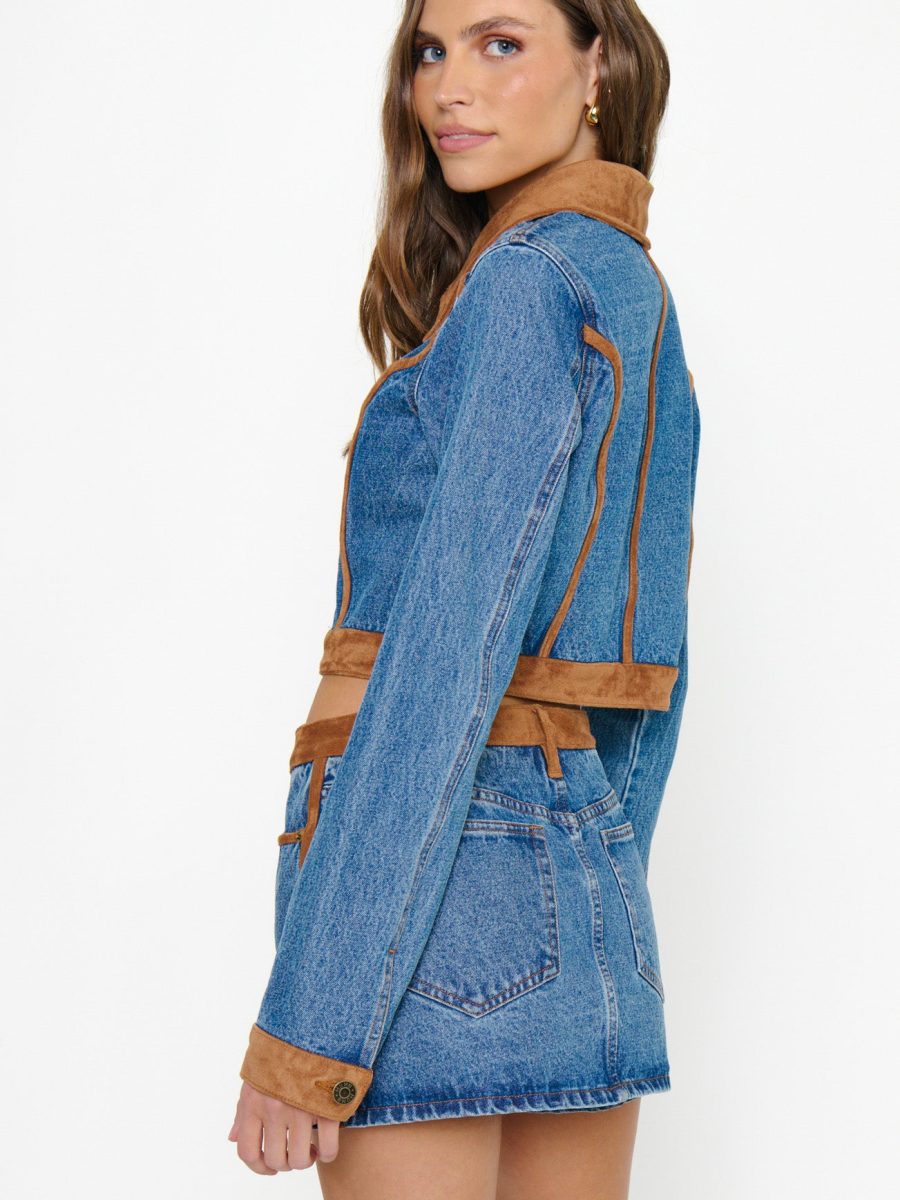 Dawson Jacket ~ Indigo with Faux Suede